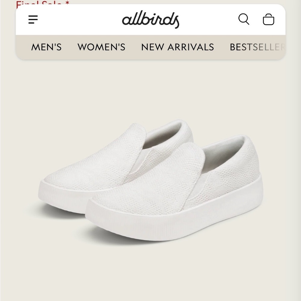 allbirds Women's Slip-On Sneakers in White